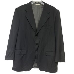Belvest Made Especially Stanley Korshak Men's Black Wool Blazer Jacket‎ Italy